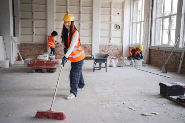 Female construction worker working on construction site